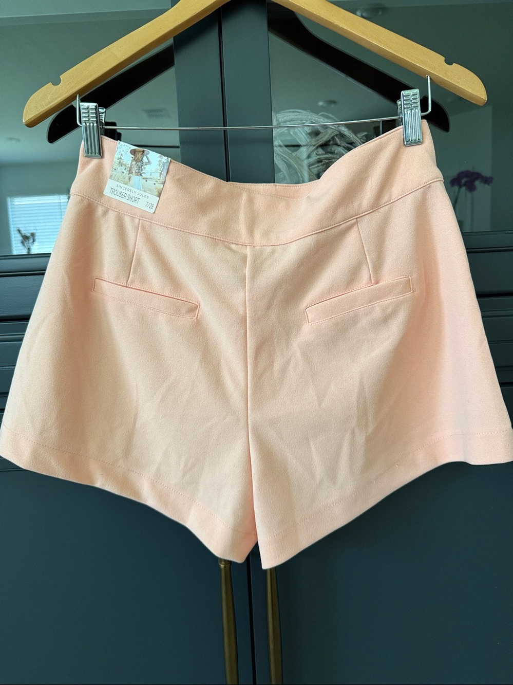 Sincerely Jules Pale Pink High-Waist Tailored Shorts